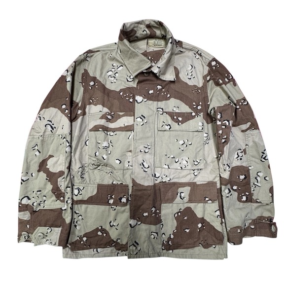 Other - Vintage Military Desert Chocolate Chip Camo Shirt Men S X-Short Combat 4 Pockets